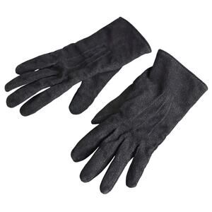 Women's Vintage 70s/80s Black Fownes Suede Gloves - Medium